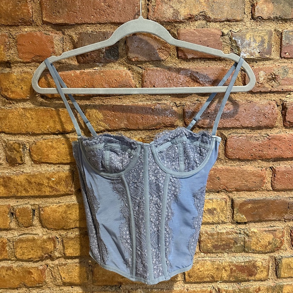 Urban Outfitters Modern Love Corset in the Color Slate